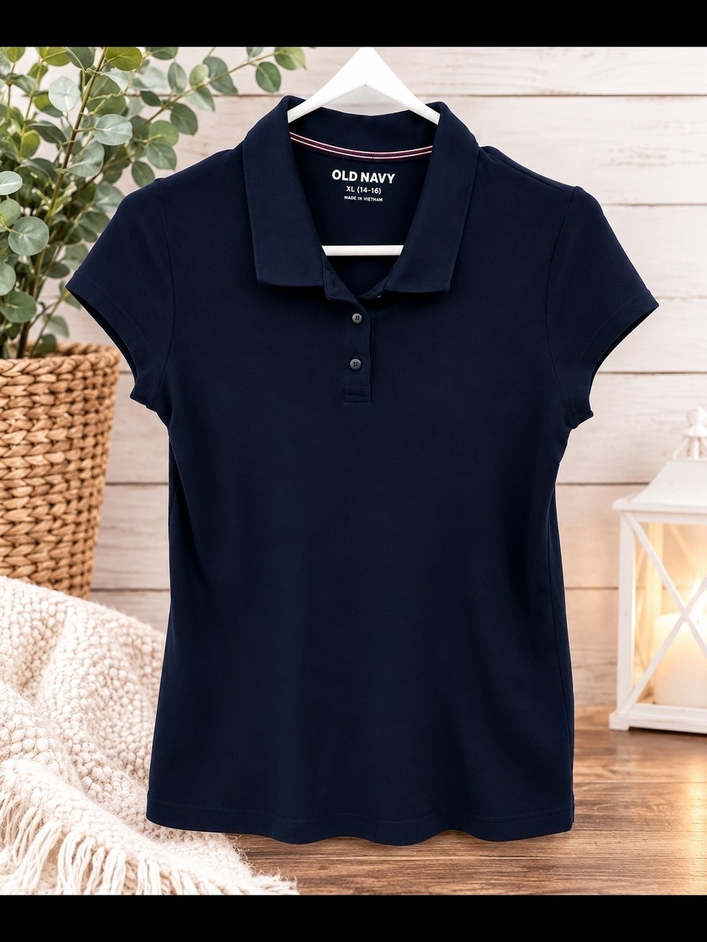 Old Navy Navy Short-Sleeve Girls Polo Shirt